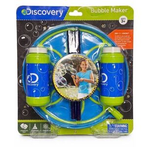 Discovery Kids Bubble Maker Deluxe Set Giant Bubble Wand Tray 2 Solution Bottles